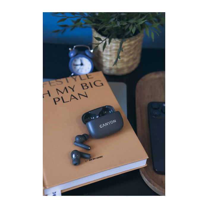 Canyon Auriculares OnGo 10 In-Ear True Wireless Bluetooth 5.3 Llamadas Música Deporte Uso Diario Negro