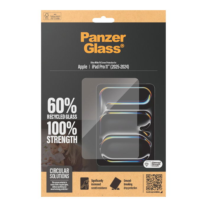 PanzerGlass Protector de Pantalla para iPad Pro 11" 2024, Ultra-Wide Fit, Vidrio Templado, Resistente a Rayones y Golpes