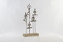 DKD Home Decor Figura de Yoga en Aluminio y Mango Natural