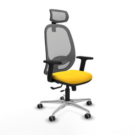 PIQUERAS Y CRESPO Silla de oficina Cilanco con mecanismo Sincro/Traslack, Amarillo y Gris