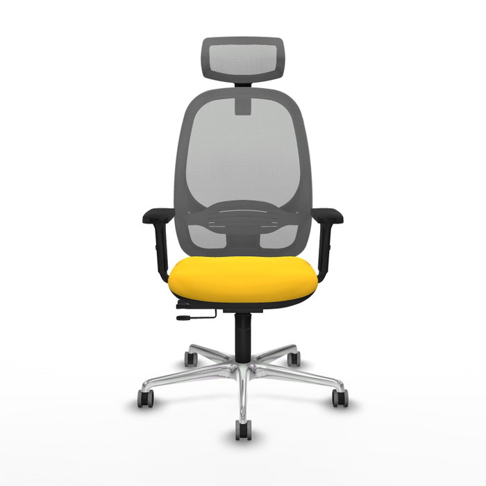 PIQUERAS Y CRESPO Silla de oficina Cilanco con mecanismo Sincro/Traslack, Amarillo y Gris