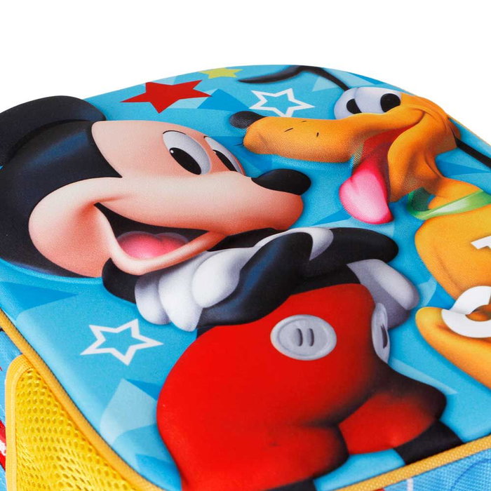 KARACTERMANIA Mochila preescolar 3D Disney Mickey y Pluto 31cm con bolsillos laterales