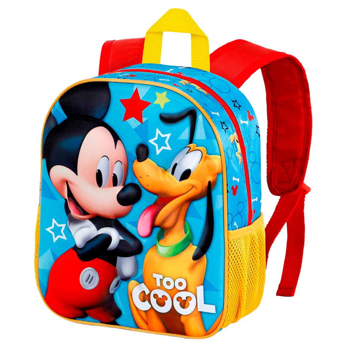 KARACTERMANIA Mochila preescolar 3D Disney Mickey y Pluto 31cm con bolsillos laterales