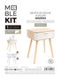 Inde Mesita de Noche Auxiliar de Madera Moblekit 16,8 cm Ancho x 41,9 cm Alto x 32,5 cm Largo (4 Unidades)