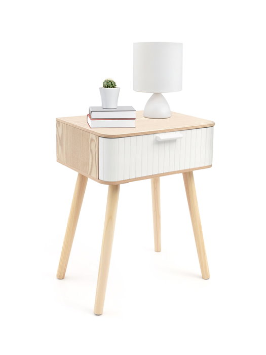 Inde Mesita de Noche Auxiliar de Madera Moblekit 16,8 cm Ancho x 41,9 cm Alto x 32,5 cm Largo (4 Unidades)