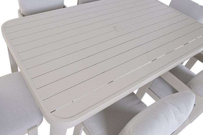 DKD Home Decor Set de Comedor de 7 Piezas en Aluminio Color Crema DKD Home Decor Set de Comedor de 7 Piezas en Aluminio Color Crema
