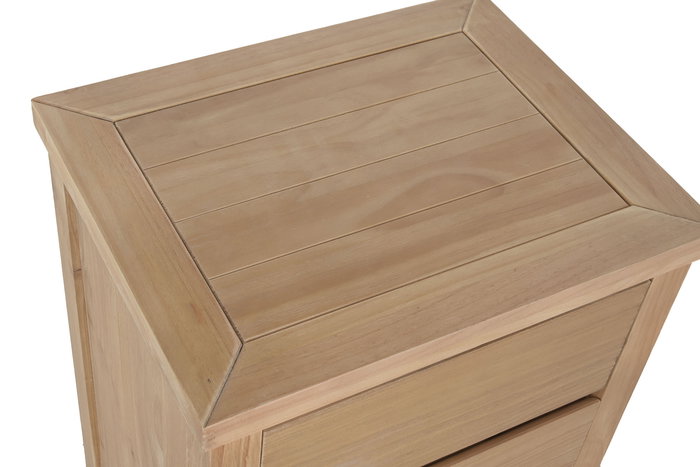 DKD Home Decor Mesita de Noche Alpino Natural Madera Pino 3 Cajones 40 x 66 x 50 cm