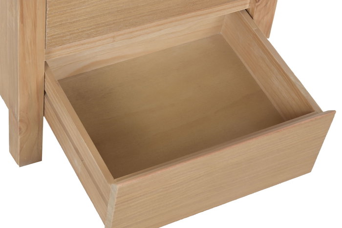 DKD Home Decor Mesita de Noche Alpino Natural Madera Pino 3 Cajones 40 x 66 x 50 cm