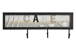 DKD Home Decor Perchero de Pared Estilo Shabby Verde Marron MDF Metal 45x4x17 cm (2 Unidades)