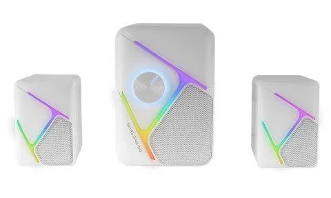 Mars Gaming Altavoces Gaming MS-H21 2.1 Canales 35W con Subwoofer, Sonido Surround 3D, Iluminación RGB Dinámica, Control de Volumen Frontal, Plug & Play, Blanco Mars Gaming Altavoces Gaming MS-H21 2.1 Canales 35W con Subwoofer, Sonido Surround 3D, Iluminación RGB Dinámica, Control de Volumen Frontal, Plug & Play, Blanco