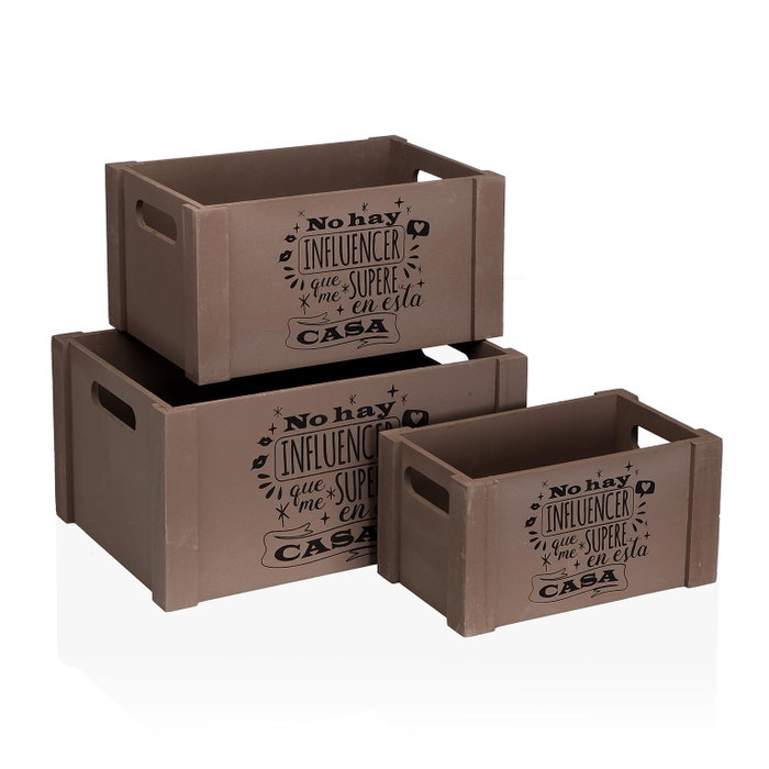 Juego de Cajas Decorativas Versa Madera (3 Piezas) Juego de Cajas Decorativas Versa Madera (3 Piezas)