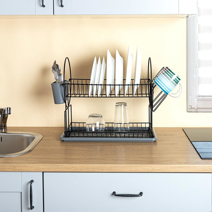 Escurridor 2 Alturas con Cubertero y Pos Armony Quid 52x23x36 cm (12 Unidades)