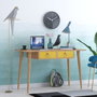Hanah Home Mesa de Estudio Roble y Amarillo 120x74x60 cm