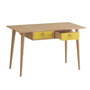 Hanah Home Mesa de Estudio Roble y Amarillo 120x74x60 cm