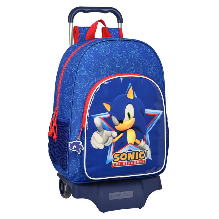 Mochila Escolar con Ruedas Sonic Let's roll Azul marino 33 x 42 x 14 cm Mochila Escolar con Ruedas Sonic Let's roll Azul marino 33 x 42 x 14 cm