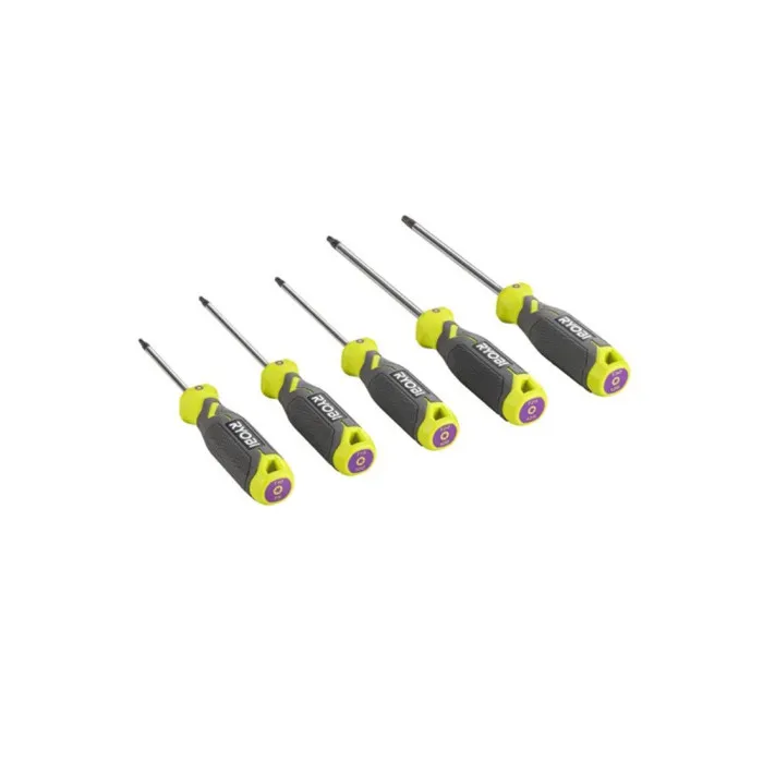 Ryobi Juego de 5 destornilladores magnéticos Torx RHSDST5