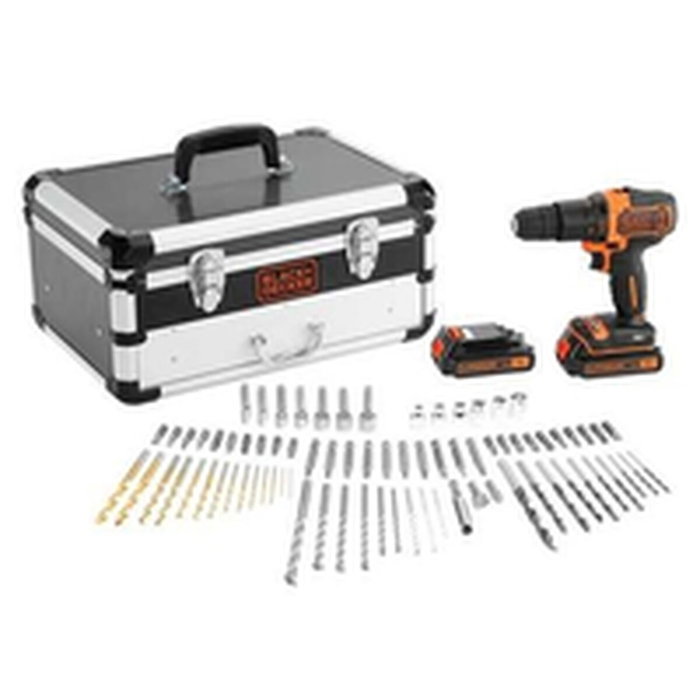 Black + Decker Taladro de percusión 18 V con 80 accesorios