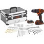 Black + Decker Taladro de percusión 18 V con 80 accesorios