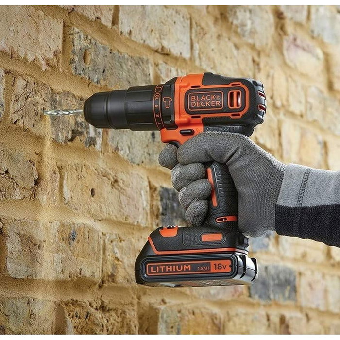 Black + Decker Taladro de percusión 18 V con 80 accesorios