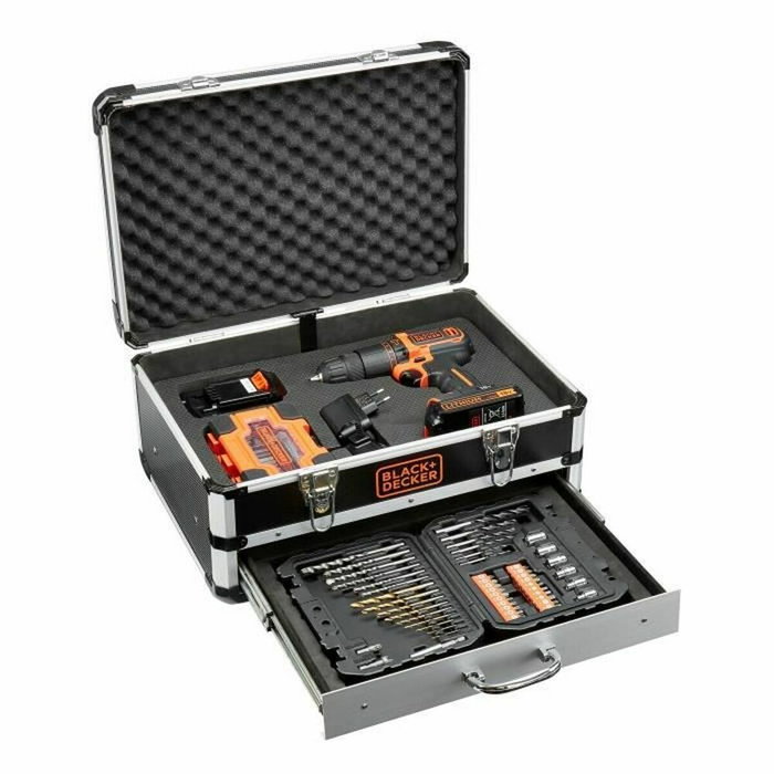 Black + Decker Taladro de percusión 18 V con 80 accesorios