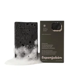 Esponjabon Charcoal Jabón y Esponja 2 en 1 Exfoliante y Purificante