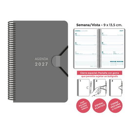 Senfort Agenda Anual 2027 Mini Espiral Gris