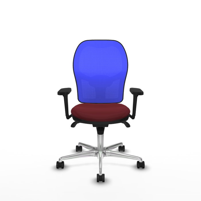 PIQUERAS Y CRESPO Silla de oficina Jorquera con mecanismo Sincro, Granate y Azul PIQUERAS Y CRESPO Silla de oficina Jorquera con mecanismo Sincro, Granate y Azul