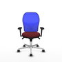 PIQUERAS Y CRESPO Silla de oficina Jorquera con mecanismo Sincro, Granate y Azul