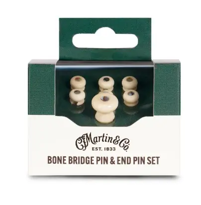 Martin Juego de Pines de Puente Hueso y Pin de Correa Paua - Vintage