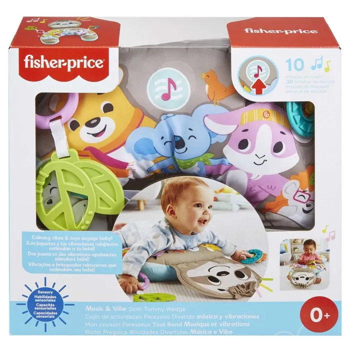 Fisher-Price Cojín My Musical Awakening para Bebés - Juego Boca Abajo con Música, Vibraciones y 2 Juguetes de Aprendizaje Temprano