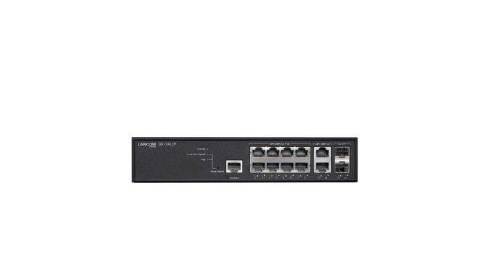 Lancom Systems Switch de Red Gestionado PoE+ de Capa 2, 10 Puertos Gigabit Ethernet, 2 Puertos SFP, 8 Puertos PoE, Presupuesto PoE 130W, IPv4/IPv6, SSH, SSL