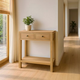 Consola Natural Madera Mindi Entrada 70 X 30 X 80 cm