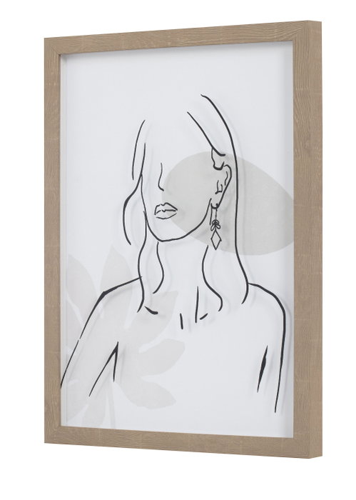 DKD Home Decor Cuadro Cristal PS Mujer Surtido de 2, Pack de 4