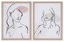 DKD Home Decor Cuadro Cristal PS Mujer Surtido de 2, Pack de 4