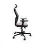 PIQUERAS Y CRESPO Silla Jorquera Sincro/Traslack Blanco/Negro con Brazos 3D y Cabecero 2D