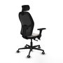 PIQUERAS Y CRESPO Silla Jorquera Sincro/Traslack Blanco/Negro con Brazos 3D y Cabecero 2D