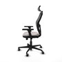 PIQUERAS Y CRESPO Silla Jorquera Sincro/Traslack Blanco/Negro con Brazos 3D y Cabecero 2D