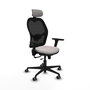 PIQUERAS Y CRESPO Silla Jorquera Sincro/Traslack Blanco/Negro con Brazos 3D y Cabecero 2D