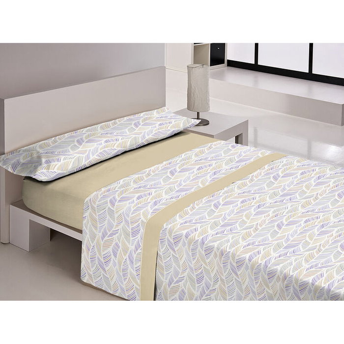 Juego de Sábanas Libela PIRINE SAONA Beige Cama de 150 Juego de Sábanas Libela PIRINE SAONA Beige Cama de 150