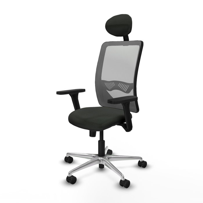PIQUERAS Y CRESPO Silla de oficina Zulema con mecanismo Sincro, Tela Negra y Malla Gris PIQUERAS Y CRESPO Silla de oficina Zulema con mecanismo Sincro, Tela Negra y Malla Gris