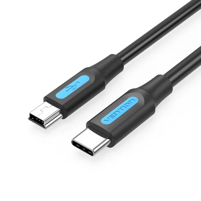 Vention COWBF Cable USB 2.0 Mini USB Macho a USB Tipo-C Macho, 1m, Negro, para Carga Rápida