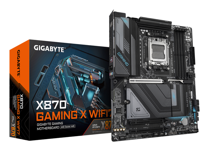GIGABYTE X870 GAMING X WIFI7 Placa Base ATX - Socket AM5 para AMD Ryzen 9000/8000/7000, 16+2+2 fases VRM, DDR5 hasta 8000MHz (OC), PCIe 5.0, Wi-Fi 7, LAN 2.5GbE, USB4