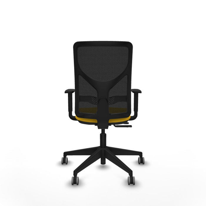 PIQUERAS Y CRESPO Silla de oficina Motilla con mecanismo Sincro/Traslack, Amarillo y Negro