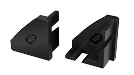 KIMERA-BARDE Perfil de Aluminio Anodizado Negro con Difusor Opal y Tapones, 2,02m
