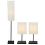 DKD Home Decor Set de 3 Lámparas con Pie y 2 de Sobremesa, Crudo y Negro