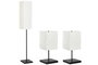 DKD Home Decor Set de 3 Lámparas con Pie y 2 de Sobremesa, Crudo y Negro