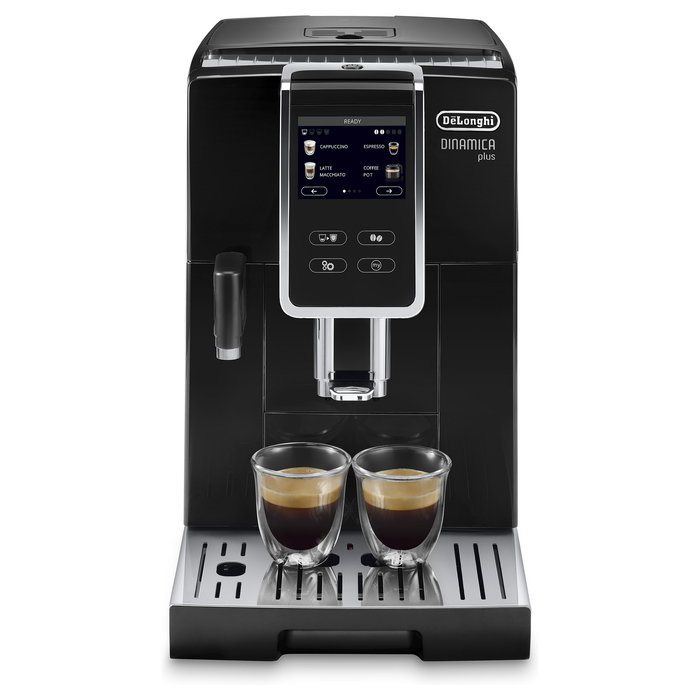 De'Longhi Máquina de Café Automática Dinamica Plus ECAM370.70.B, 19 Bar, Molinillo Integrado, Espumador de Leche, Negro, 1450W