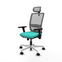 PIQUERAS Y CRESPO Silla de oficina Haches Turquesa y Gris