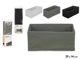 Kipit Caja Plegable Organizadora 29x14x13 cm, Surtidos Aleatorios en Blanco, Gris o Negro (Set de 24)
