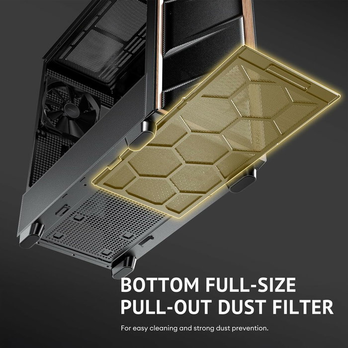 Antec FLUX SE Midi Tower Negro y Madera